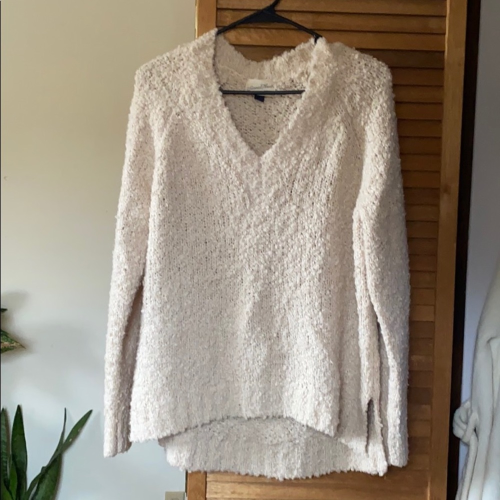 Off white popcorn knit sweater